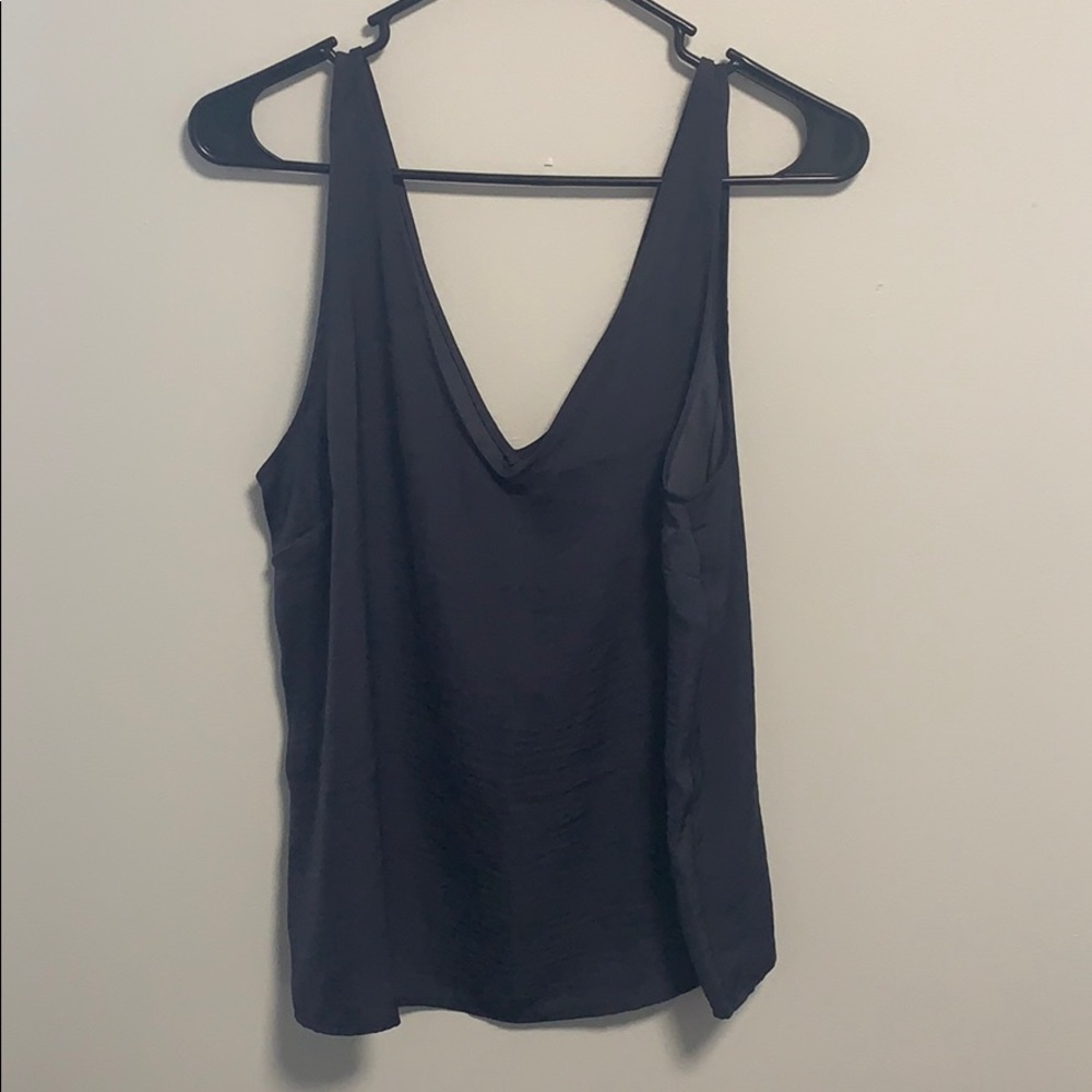 V-neck satin tank top
